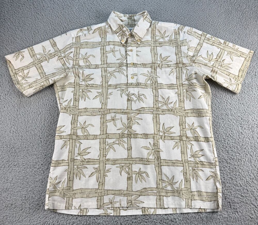 Reyn Spooner Short Sleeve Button Shirt Mens Large Bamboo Hawaiian Traditionals